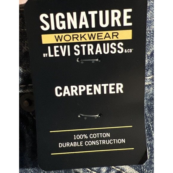 New Signature by Levi Strauss Gold Carpenter Jeans 100% Cotton Workwear 44x30 - Picture 2 of 7